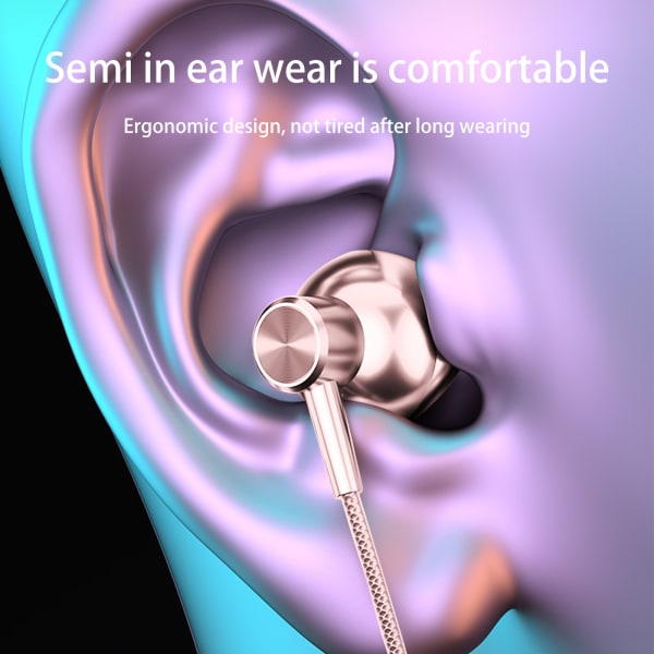 Halshängande trådlöst Bluetooth headset Intelligent digital display med kortplats Brusreducerande hörlurar Rosa