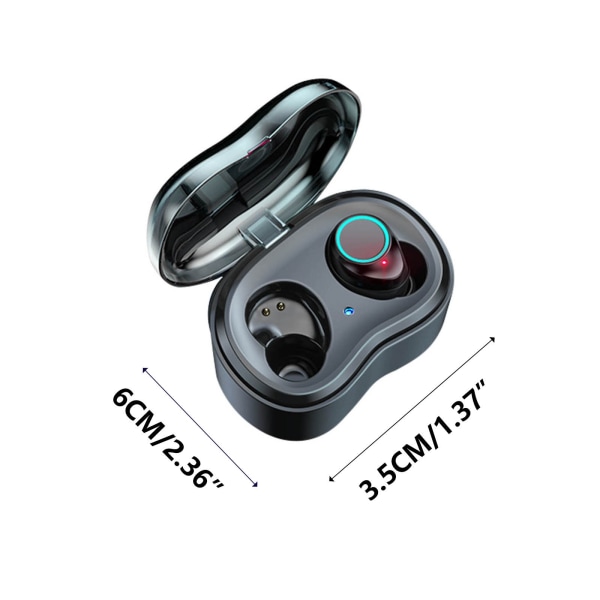 5.0 Bluetooth hörlurar med laddningsbox Trådlösa stereosporthörlurar svart