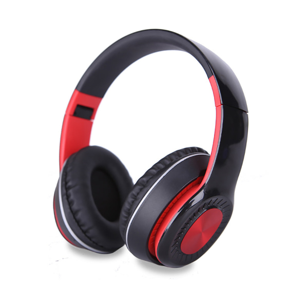 Over-Ear hörlurar Trådlös brusreducering Bluetooth Sports Subwoofer Headset Röd
