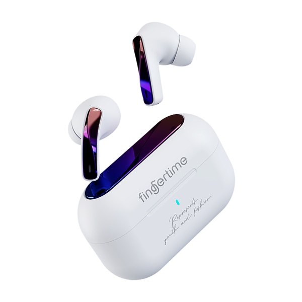 Brusreducerande hörlurar 4D Ljudeffekt Touch Control Trådlös Bluetooth TWS in-ear hörlurar Vit
