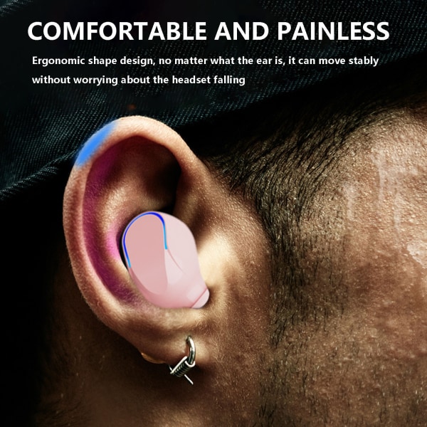 X99 In-Ear Earbuds Wireless Bluetooth 5.1 Mini Earphones Svettsäkra stereo E-sports Headset Rosa