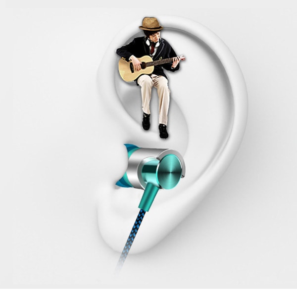 Universal 3,5 mm in-ear stereo hörlurar hörlurar med mikrofon för mobiltelefon Blå