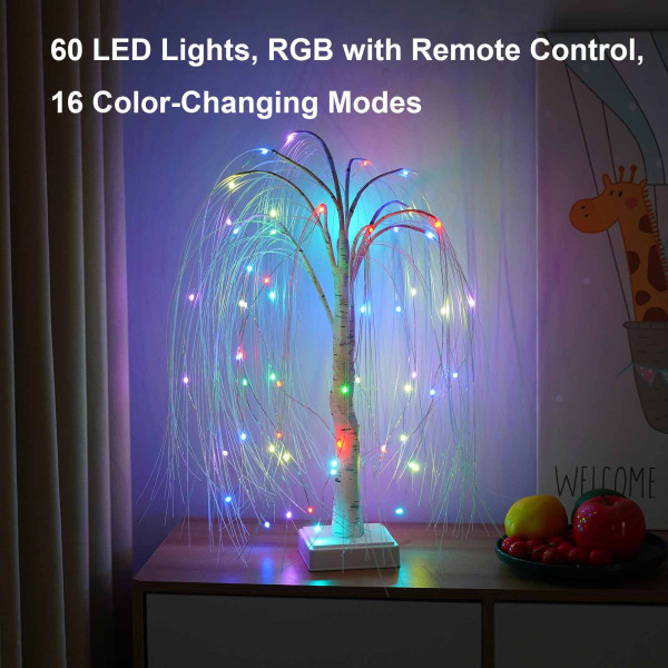 19,67 tum Bonsai Tree 60 LED-lampor RGB med fjärrkontroll 16 färgskiftande lägen för belysning av sovrum Desktop Julfest Ideal nattljus