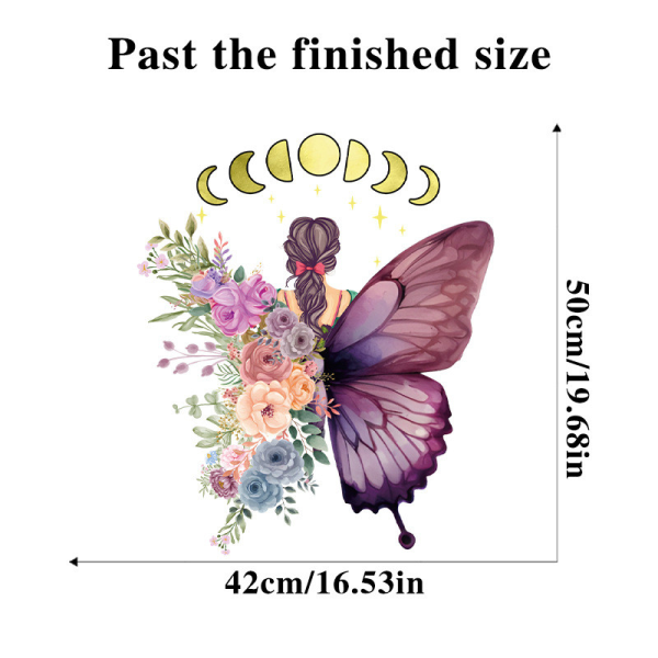Tapetrumsdesign Fjärilar Flicka Blomma Väggdekor Varmt sovrum Väggdekoration Självhäftande väggdekor