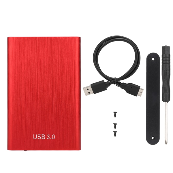 2,5-tums SATA USB 3.0 bärbar dator 7-9,5 mm hårddisk SSD-hölje Externt bärbar case(röd)