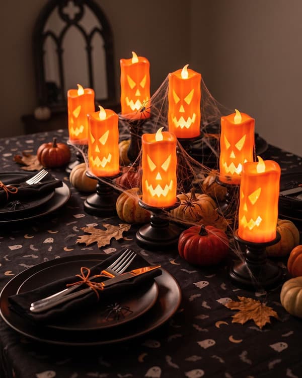 Halloween Spøgelse Græskar LED Stearinlys, Halloween LED Stearinlys Dekoration
