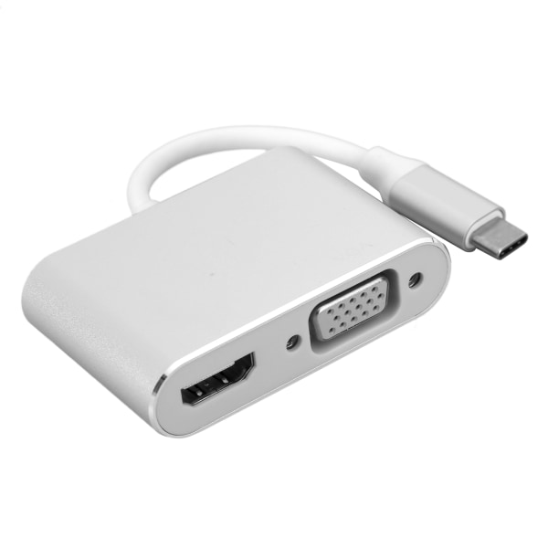 Adapter TypeC Hub till VGA HDMI DVI Displayport/3.1 Ethernet Converter Dock 4K-upplösning (silver)