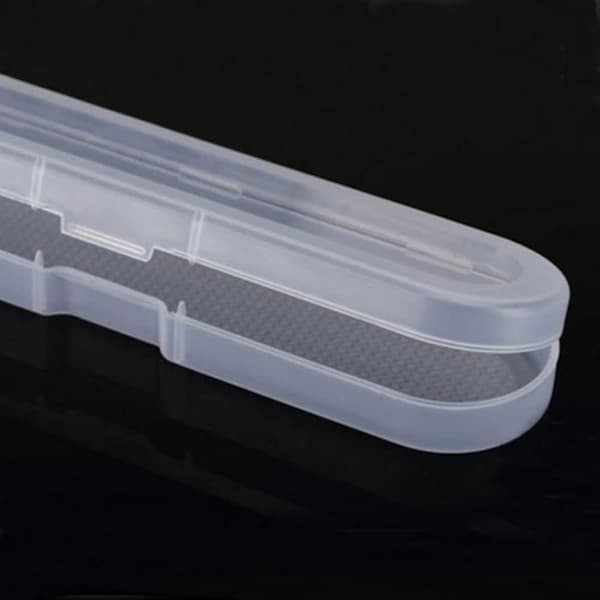 Plastförvaringslåda med lock, transparent, lång, för samlingar