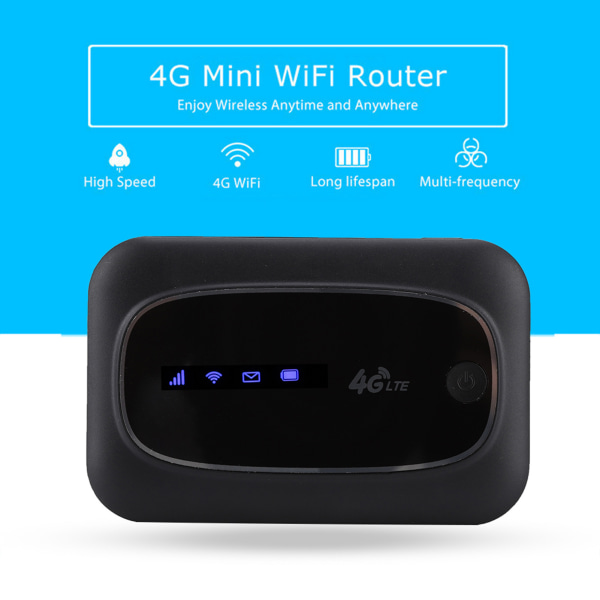 4G WiFi Modem Trådlös Mobil Router Bärbar Hotspot För Europa och Asien (Svart)