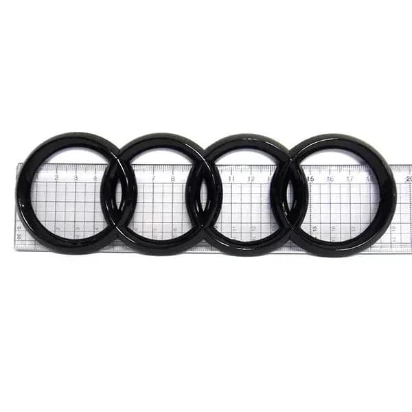 Svart, blank bagasjerom-ringemblem for Audi A3 A4 S4 A5 A6 S 192x62mm