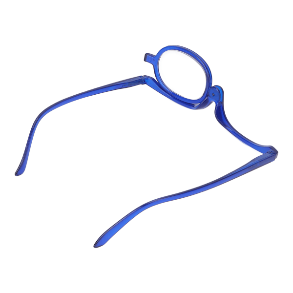 Förstoringsglasögon för smink Professionella bärbara kvinnor fashionabla kosmetiska glasögon med flip-down blå (+3,50 )