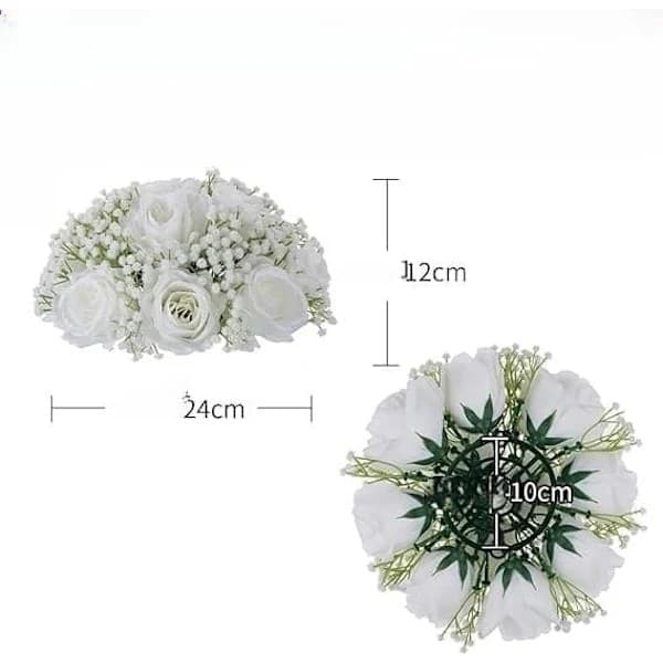 OBOSOE 2 st konstgjorda blommor – dekoration för bröllop och hemmafester vit