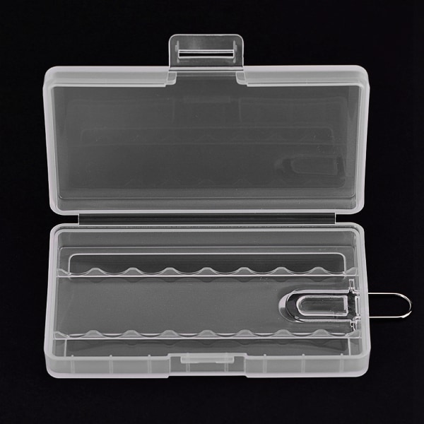 5 ST Bärbar hård PP genomskinlig case förvaringsbox för 8 x AAA-batterier med krok