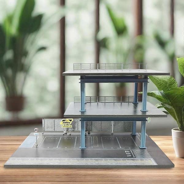 1/64 Parkeringsplass Diorama, Modellbil Utstillingsmonter Enkel Montering Scenario