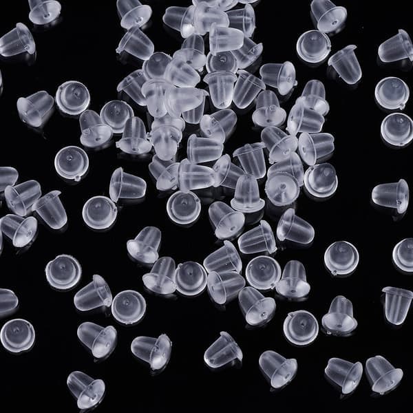 500 silikone øreringepropper, DIY smykketilbehør, bløde plastik øreringepropper, velegnet til øreringe