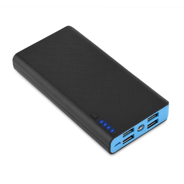 20000mAh Ultra Large Capacity 4 USB utgång Snabbladdning Mobil Power Bank- case DIY Kit Blå