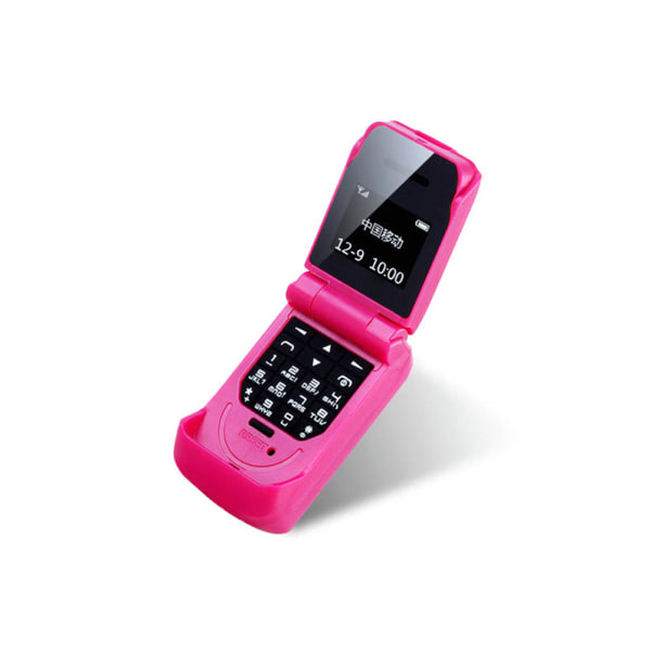 Mini Flip Mobiltelefon 0,66 tums skärm Bluetooth Dialer Minsta mobiltelefon