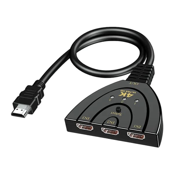 4K HDMI Switch med 3 porte, Plug and Play til Xbox PS5