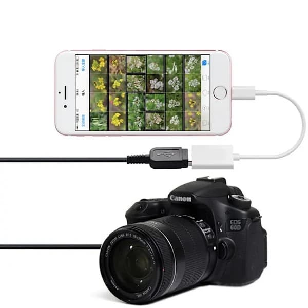 iPhone-adapter till USB - USB 2.0 hona till Lightning - OTG Vit Vit
