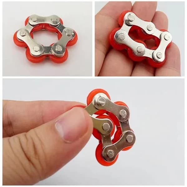 st Fidget Cube Stress Relief Kedja Nyckelring Spänne Cykelkedja Avkopplingsleksak