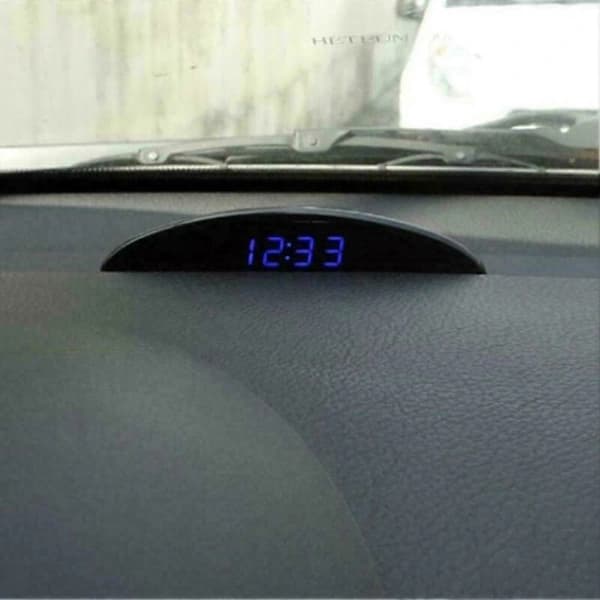 12V Digital LED Larm Bil Elektronisk Bilklocka Voltmeter Termometer (Fww)