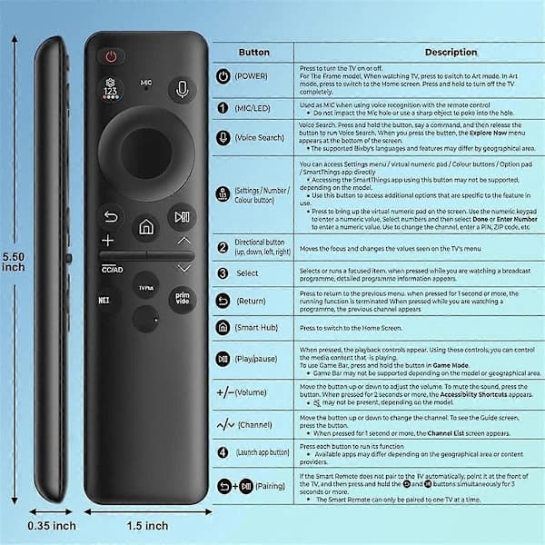 BN59-01455A TM2360E fjernkontroll for Smart TV