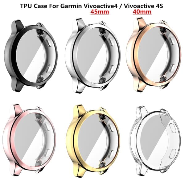 Kellon kuori Garmin Venu2/vivoactive4 45mm näytönsuoja hopea