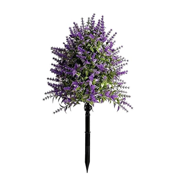 Kunstig lavendel-topiary – UV-resistent med pind – til hjem, bryllup, terrasse, veranda