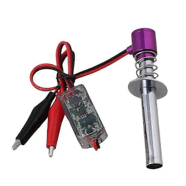 Nitro RC Bil Glødeplugg Starter Tenner 6V - 24V Oppgradert Elektronisk Lilla (Fww)