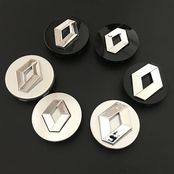 Sæt med 4 sorte Renault hjulkapsler 60 mm