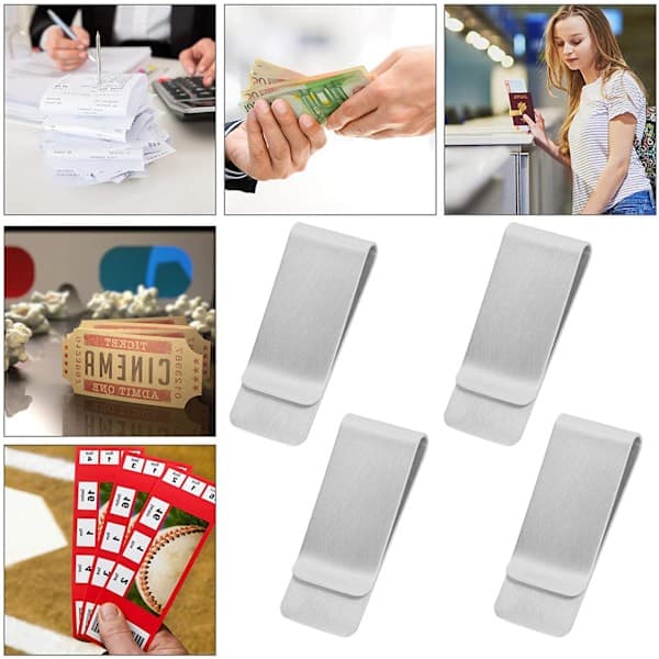 4 sedelklämmor - silverfärgad modell 4