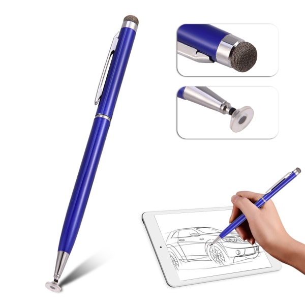 Universal ersättande kapacitiv pekskärm Stylus Pen Tyghuvud för iOS/Samsung Blå