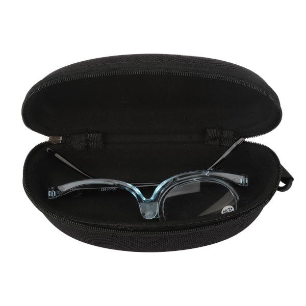 Enkelglas läsglasögon Förstoringsglas Bytbar lins Ögonmakeupglasögon för äldre Klarblå båge +2,00