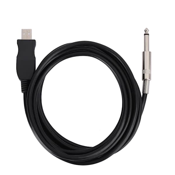 Bärbar gitarr USB-ljudkabel Datoranslutningskabel Instrumentadapter Svart 300cm