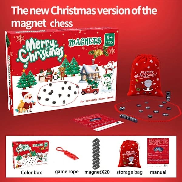 Magnetiskt schackspel - Magnetiskt schackpussel strategispel - Julklapp E