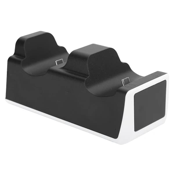 Dobbelt opladningscontrollerstation skrivebordsoplader til PS5-spilkonsoljoystick med LED-lys sort