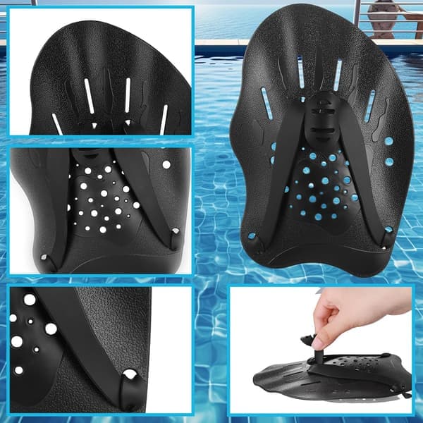 Ett par simhandskar med justerbara remmar, simhandskar för simträning, unisex för vuxna barn