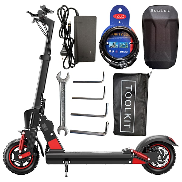 Hopfällbar elektrisk skoter BOGIST C1 PRO,885W motor,48V15Ah batteri, topphastighet 30km/h,räckvidd 40 km,Fällbara stavar,Maximal hastighet 950rmp Röd