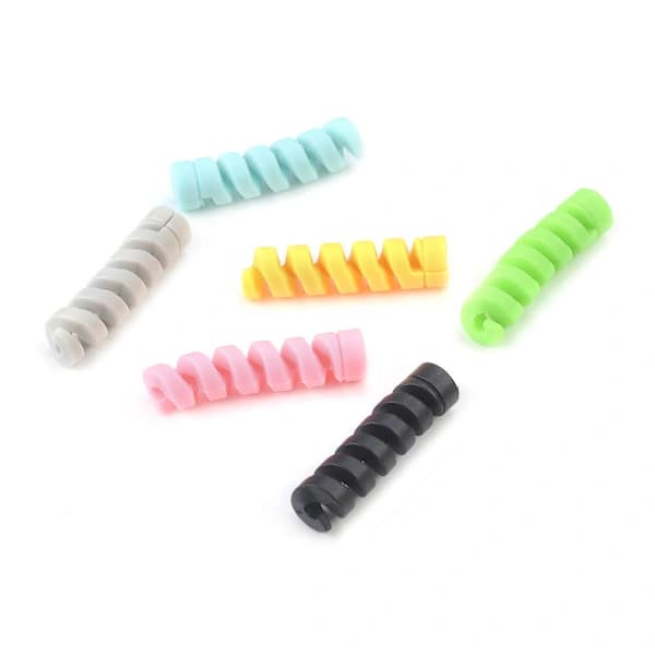 10-pack Spiralkabelskydd - Laddare Svart