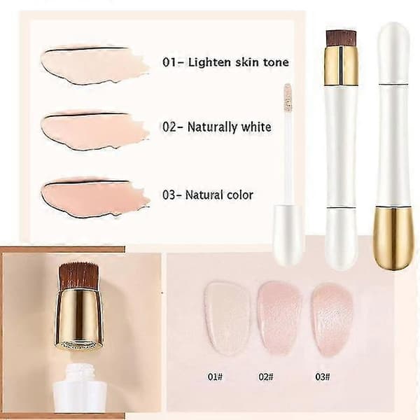 2-i-1 Foundation Anti-rynke Concealer Foundationstift med indbygget børste