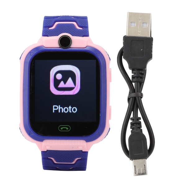 Smartwatch Multifunktion Barn Digital Armbandsur för IOS/AndroidQ12 Rosa