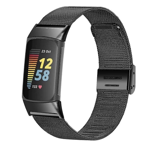 Fitbit Charge 6 5 Milanese Loop rustfritt stålarmbånd med gull