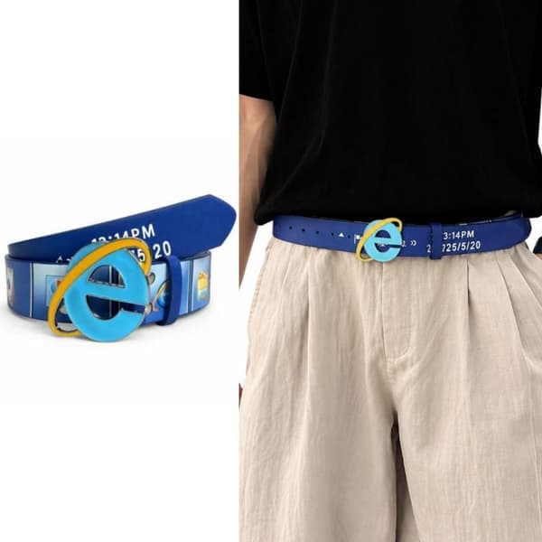 Retro-tema bælte klassisk logo spænde til Cosplay 90'er fester A1