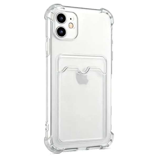 iPhone 11 deksel med kortholder TPU gjennomsiktig