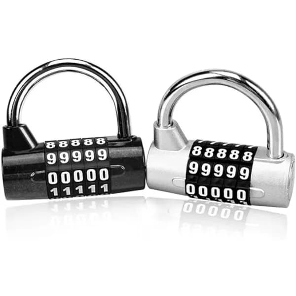 2-pack kombinationslås (svart+silver), kombinationslås,