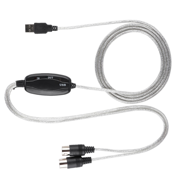 MIDI till USB kabelomvandlare MIDI-gränssnittsadapter Sladd Keyboard Musikredigeringslinje