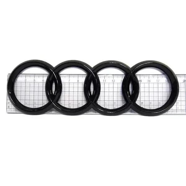 Svart, blank bagasjerom-ringemblem for Audi A3 A4 S4 A5 A6 S 192x62mm