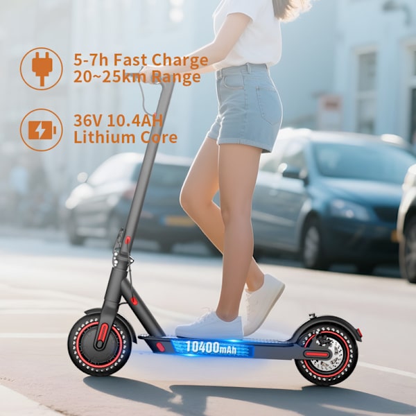 Elskoter med terrängdäck BOGIST M1 Elite 8.5-tums,448W motor, 36V10.4AH batteri,maxhastighet 30km/h,Fällbara stavar,Graffitiversion av APP Röd