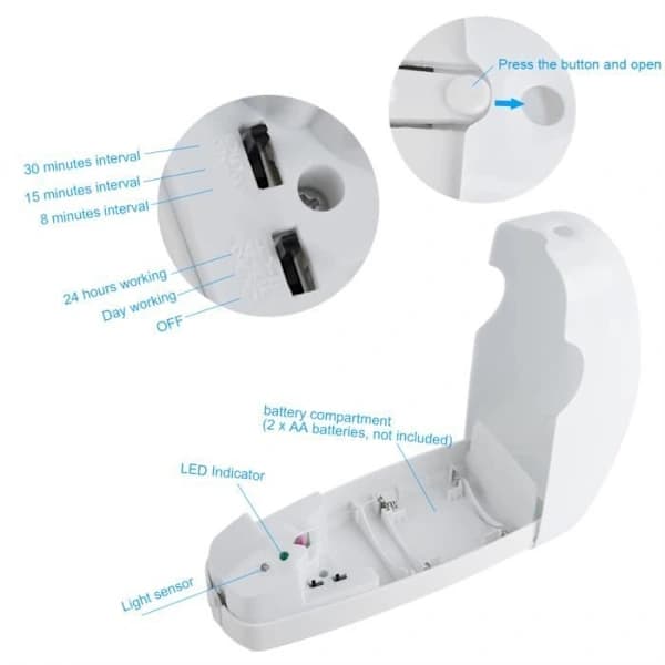 Automatisk aroma diffuser, duftende luftfugter, fordamper HB021