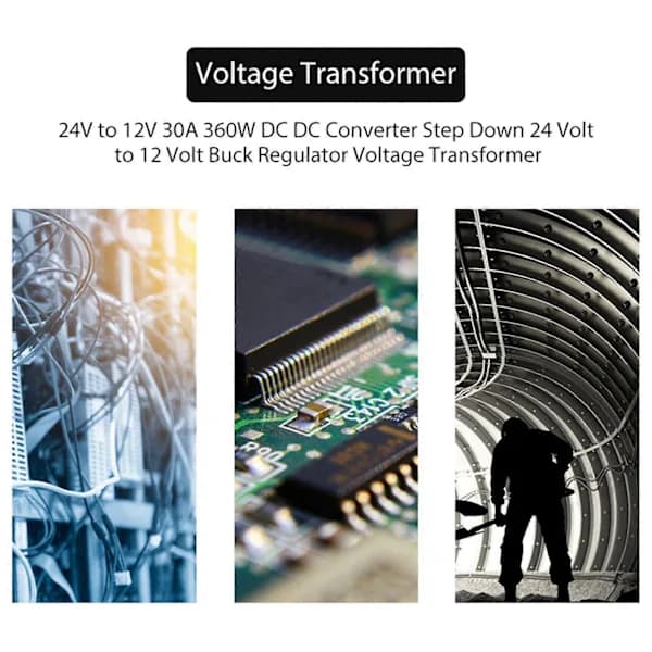 24V till 12V 30A 360W DC DC-omvandlare 24 Volt till 12 Volt Regulator Spänningstransformator